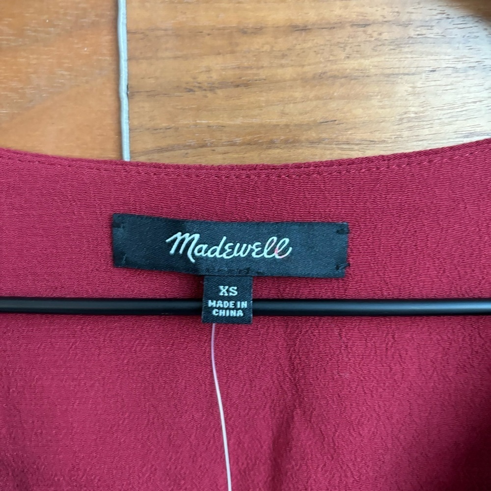 NWT Madewell Red Du Jour Tunic Dress, Size XS - Picture 7 of 15